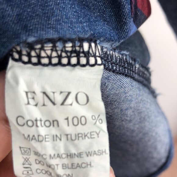 Enzo Tovare long sleeve chambray cotton shirt - Picture 3 of 7